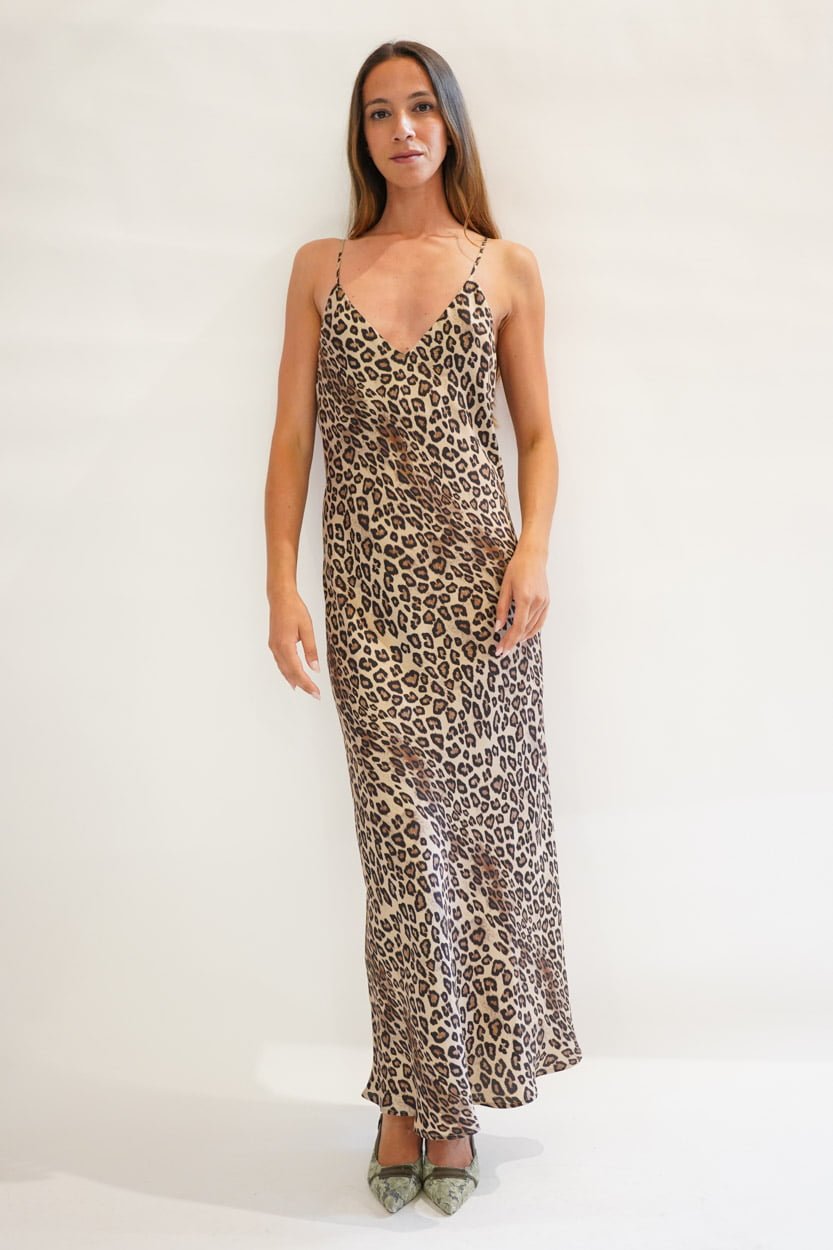 Abito sottoveste seta animalier
