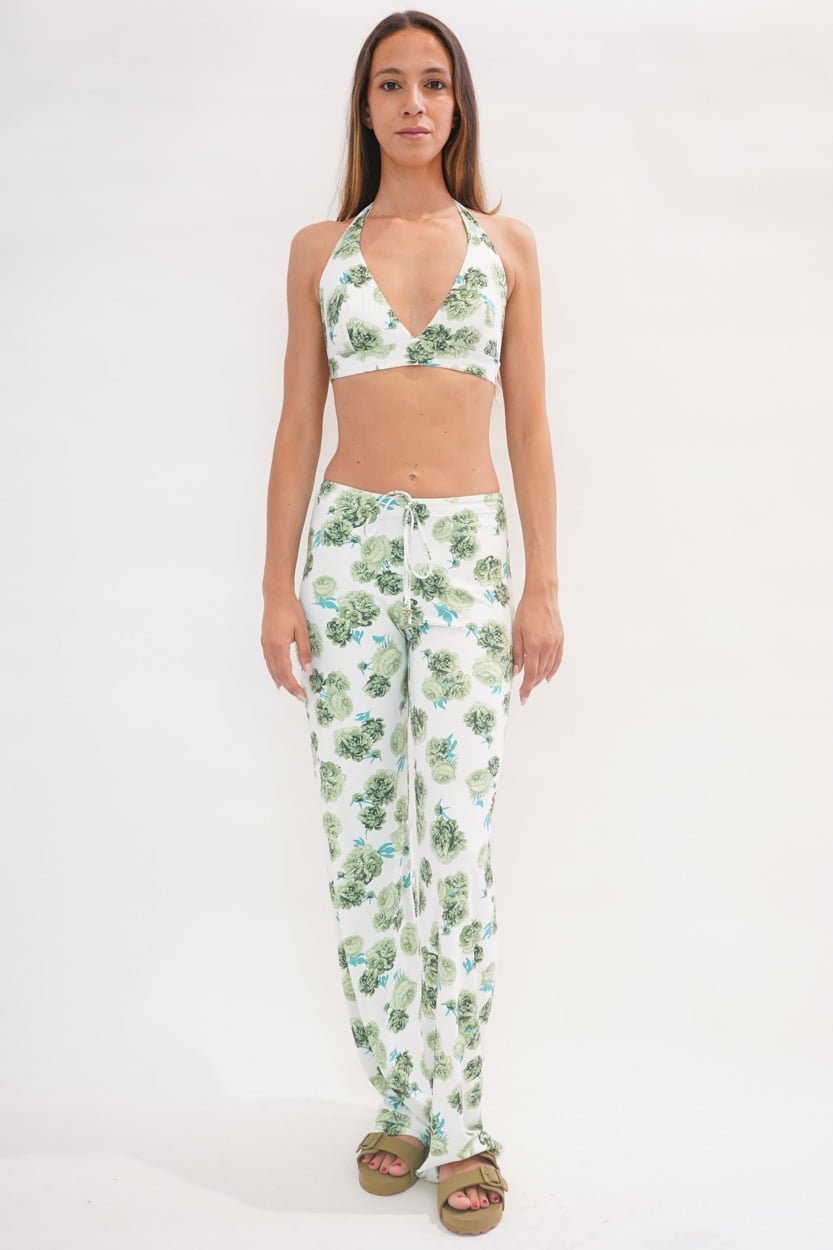Pantalone palazzo micro fibra flower
