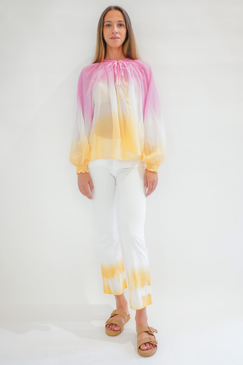 Trombetta cotone tie dye al fondo