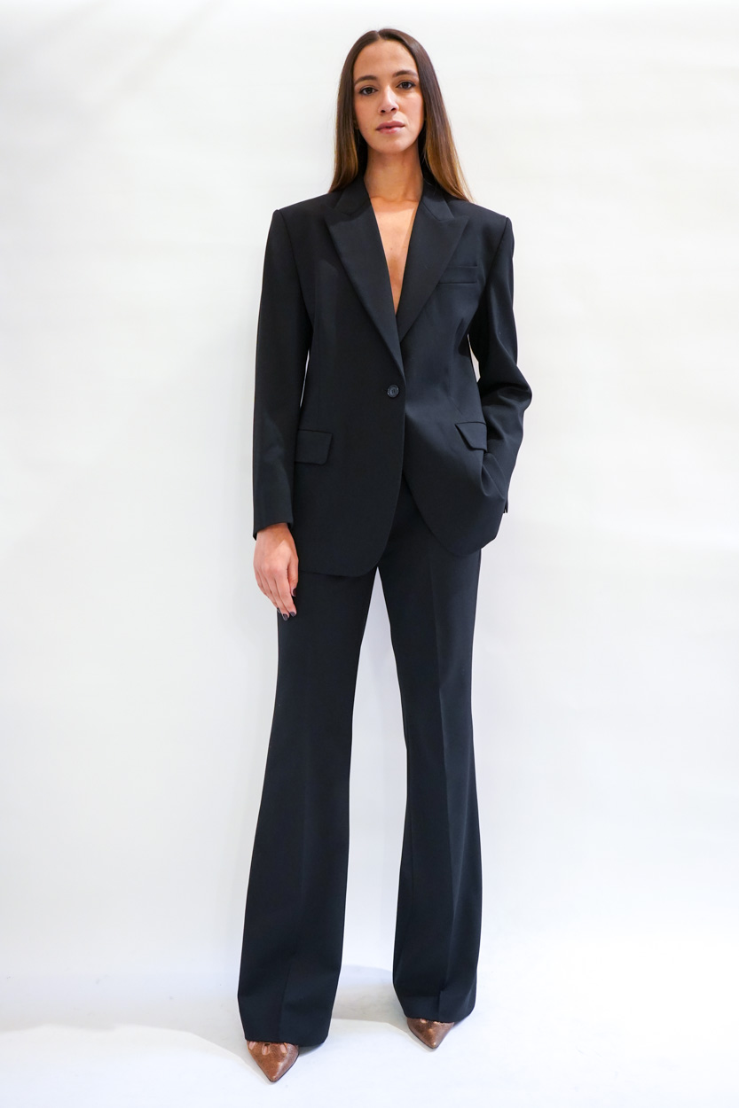 Giacca monopetto stretch collo a camicia