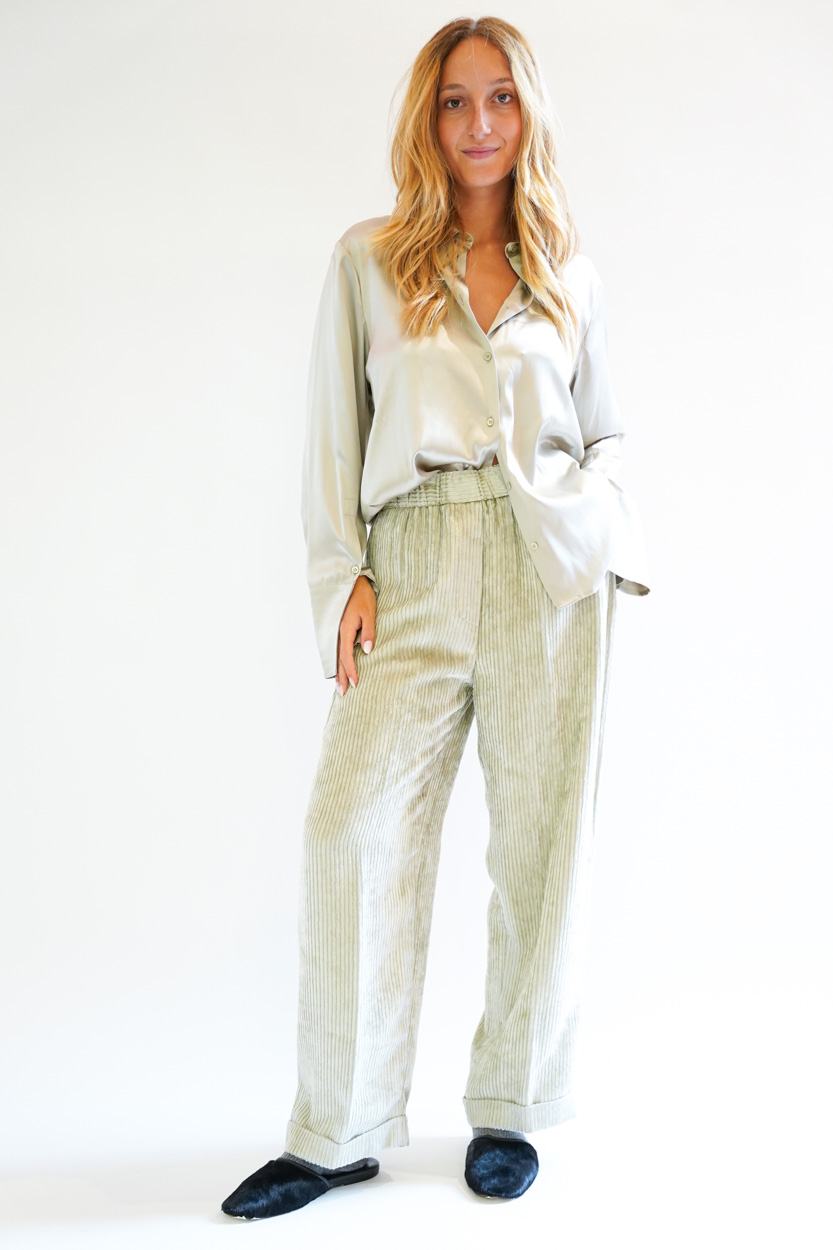 Pantalone ampio velluto roccia