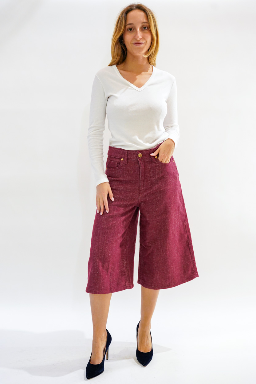 Bermuda flanella effetto denim