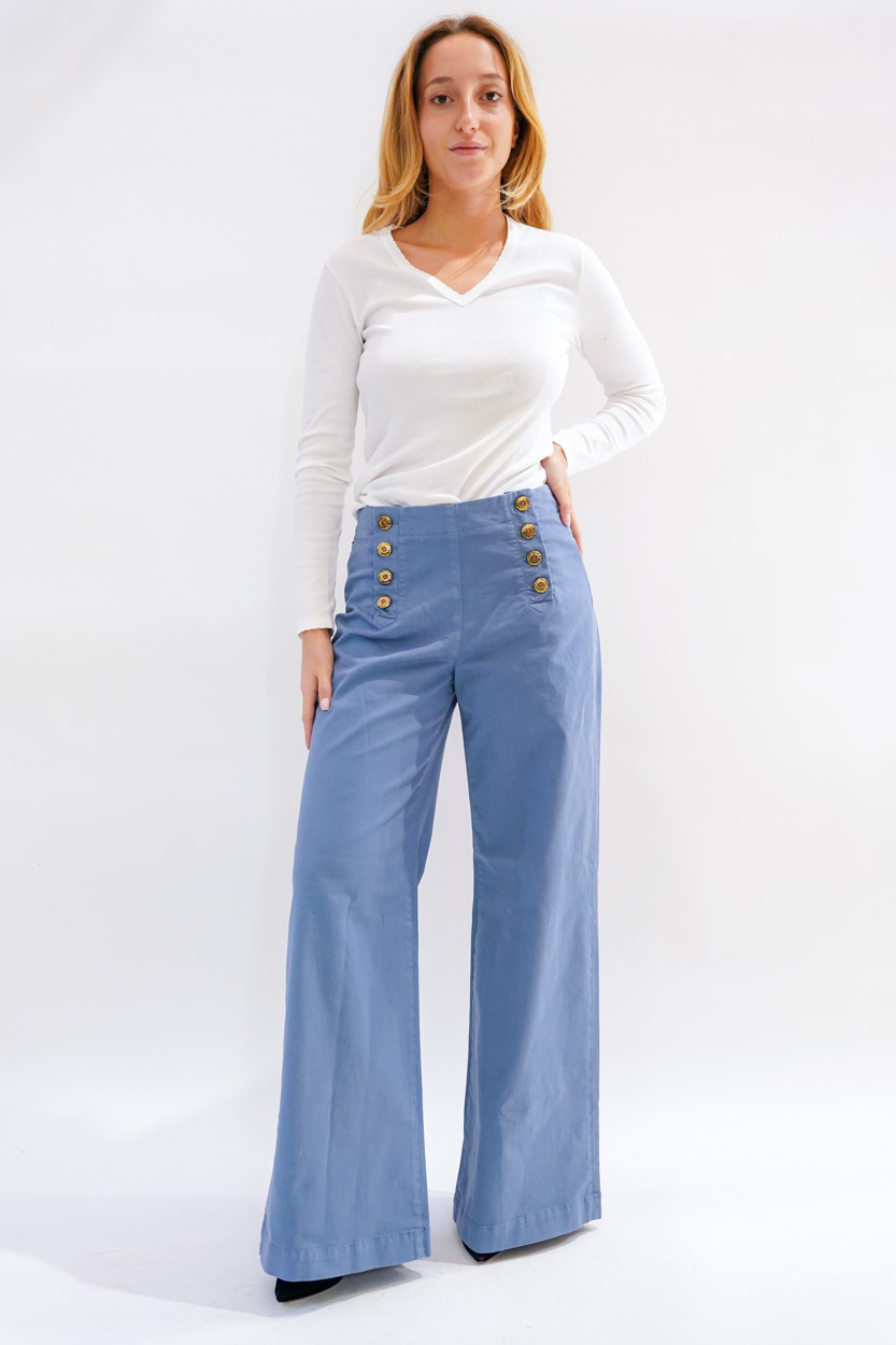 Pantalone mariniere bottoni avanti